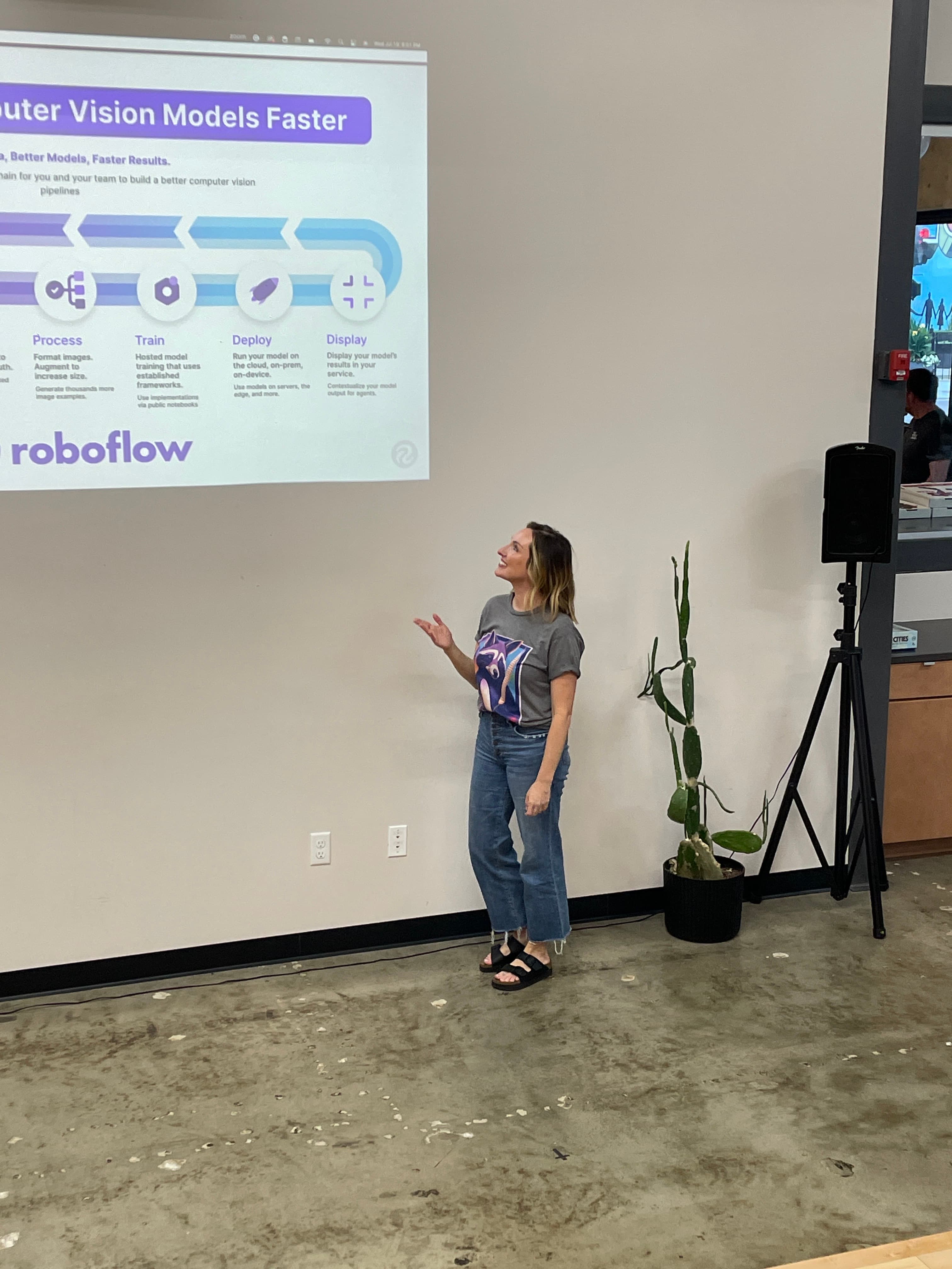 Kate presenting at the Roboflow Universe launch
